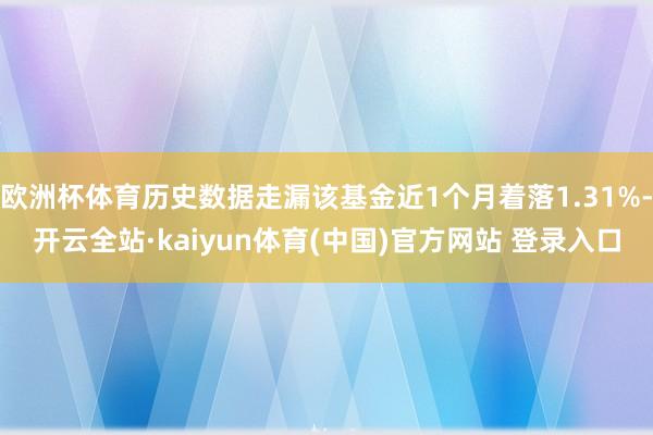 欧洲杯体育历史数据走漏该基金近1个月着落1.31%-开云全站·kaiyun体育(中国)官方网站 登录入口