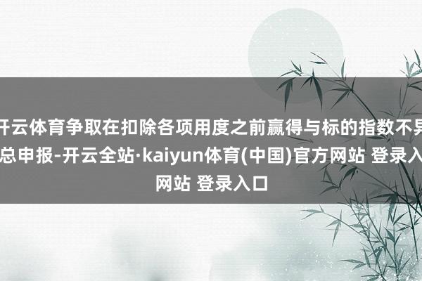 开云体育争取在扣除各项用度之前赢得与标的指数不异的总申报-开云全站·kaiyun体育(中国)官方网站 登录入口