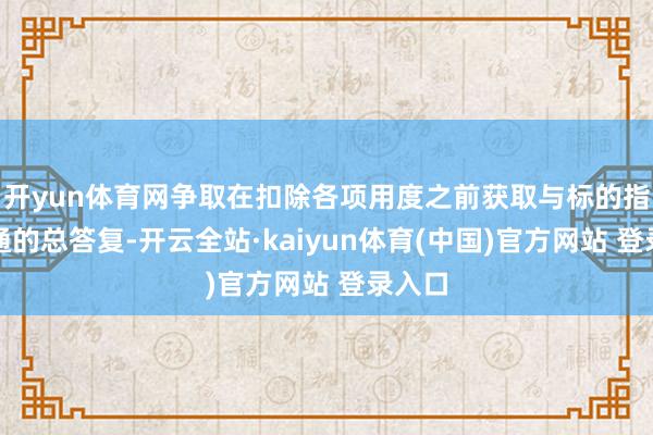 开yun体育网争取在扣除各项用度之前获取与标的指数相通的总答复-开云全站·kaiyun体育(中国)官方网站 登录入口