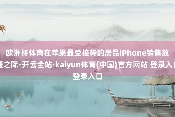 欧洲杯体育　　在苹果最受接待的居品iPhone销售放缓之际-开云全站·kaiyun体育(中国)官方网站 登录入口