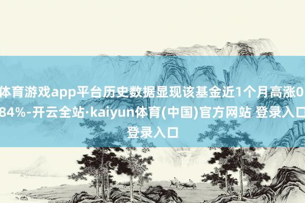 体育游戏app平台历史数据显现该基金近1个月高涨0.84%-开云全站·kaiyun体育(中国)官方网站 登录入口