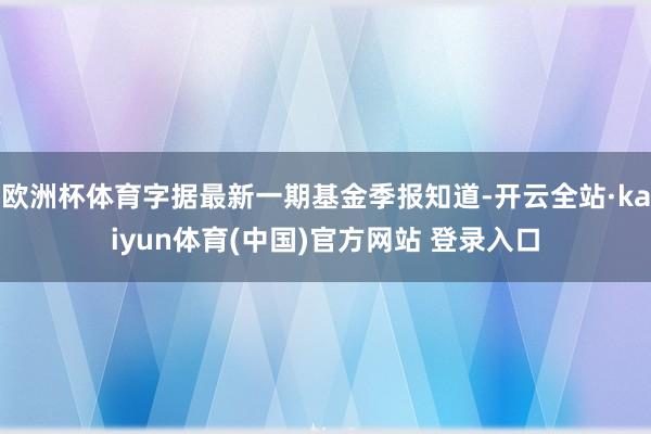 欧洲杯体育字据最新一期基金季报知道-开云全站·kaiyun体育(中国)官方网站 登录入口