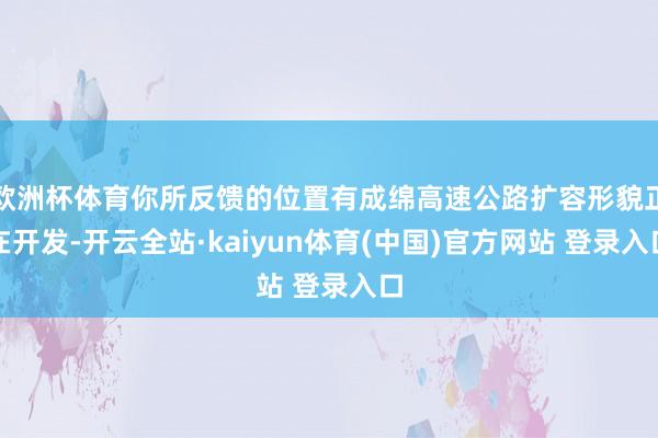 欧洲杯体育你所反馈的位置有成绵高速公路扩容形貌正在开发-开云全站·kaiyun体育(中国)官方网站 登录入口